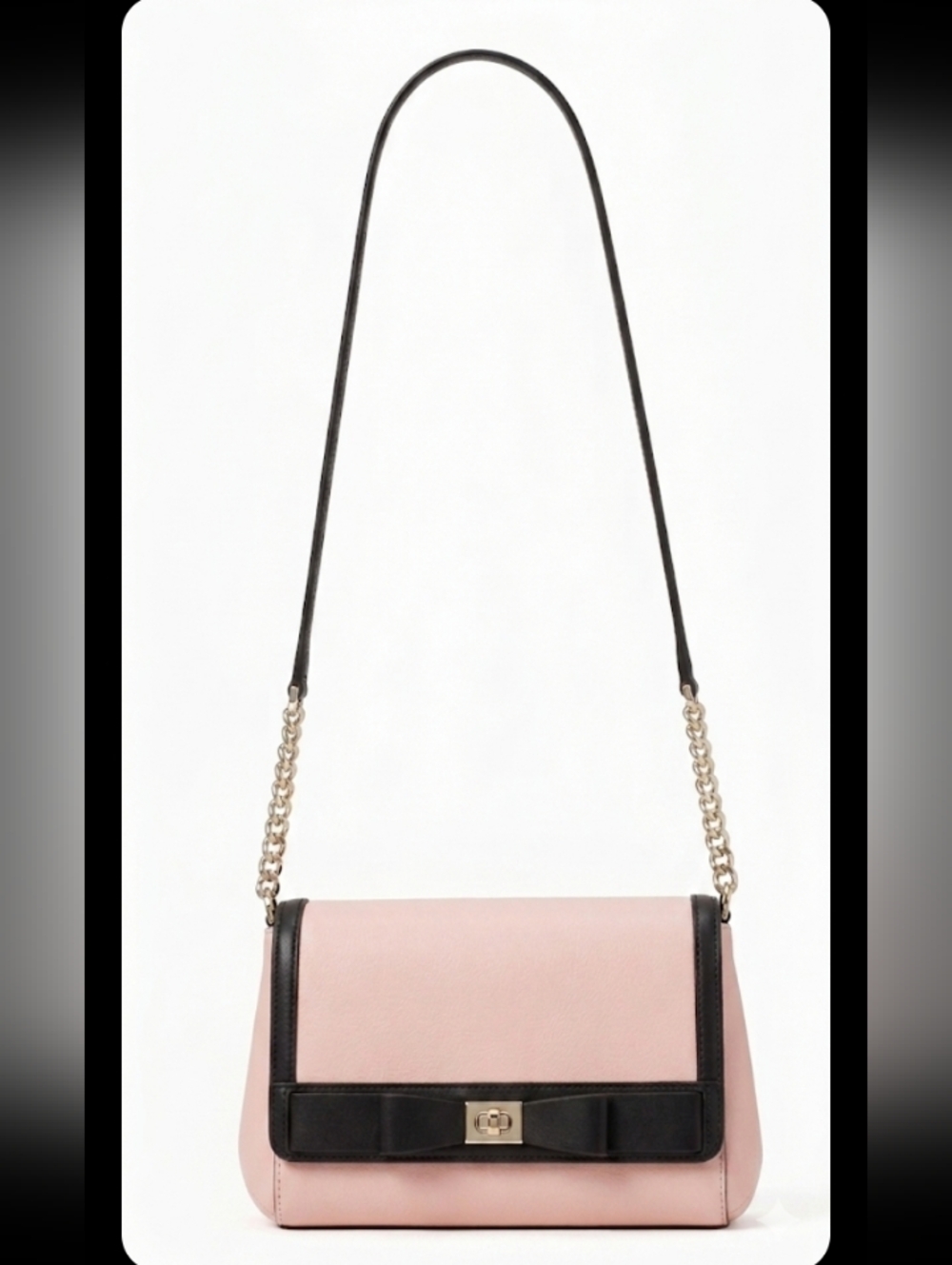 NWT Rare Limited Kate Spade Greer Mayfair Drive Bow Crossbody Bag Pink Black